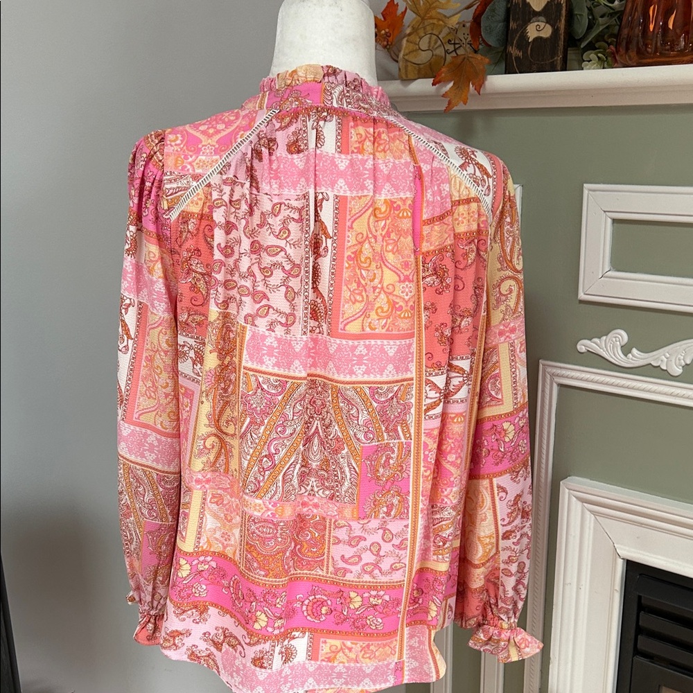 Fate Pink And Orange Patchwork Blouse - image 4